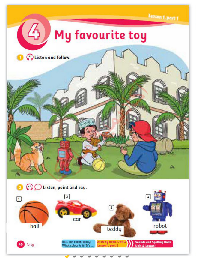 حل أسئلة Class Book – Unit 4 : My favourite toy
