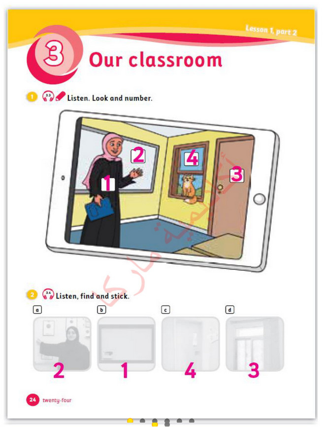حل أسئلة Activity Book – Unit 3 : Our classroom