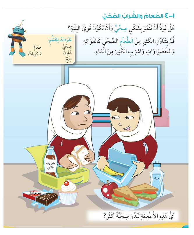 حل درس الطعام والشراب الصحي – علوم صف أول فصل أول – 2026
