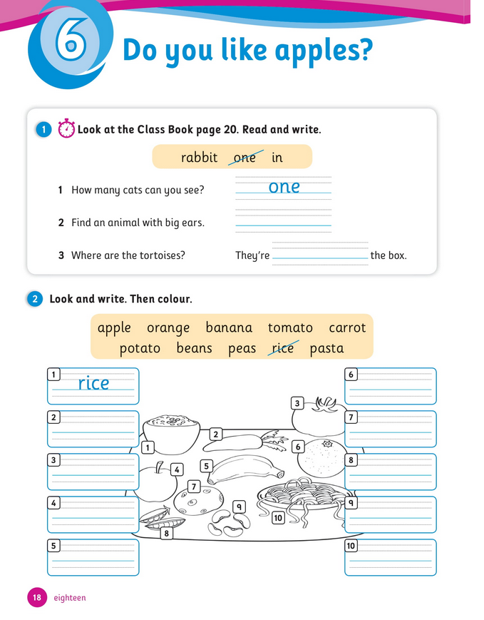 حل أسئلة Activity Book – Unit 6 : Do you like apples