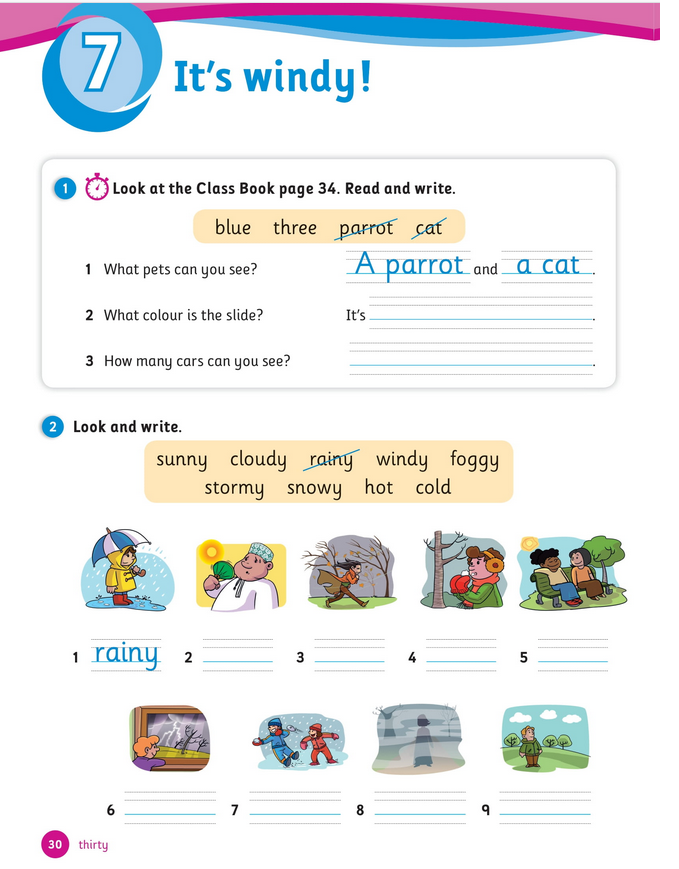 حل أسئلة Activity Book – Unit 7 : It’s windy