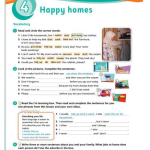 حل أسئلة Activity Book – Unit 4 : Happy homes