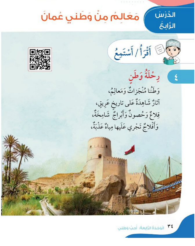 حل أسئلة الدرس (4) معالم من وطني عمان – الهوية والمواطنة صف أول فصل ثاني – 2026