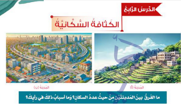 حل الدرس (4) الكثافة السكانية – دراسات اجتماعية صف سادس فصل ثاني – 2026