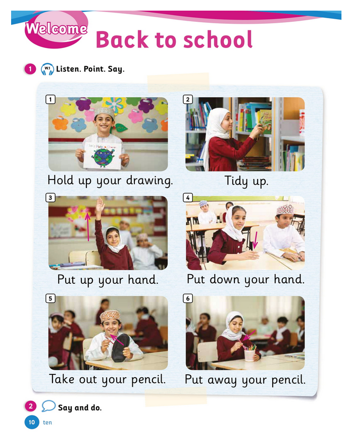 حل أسئلة Class Book – Back to school
