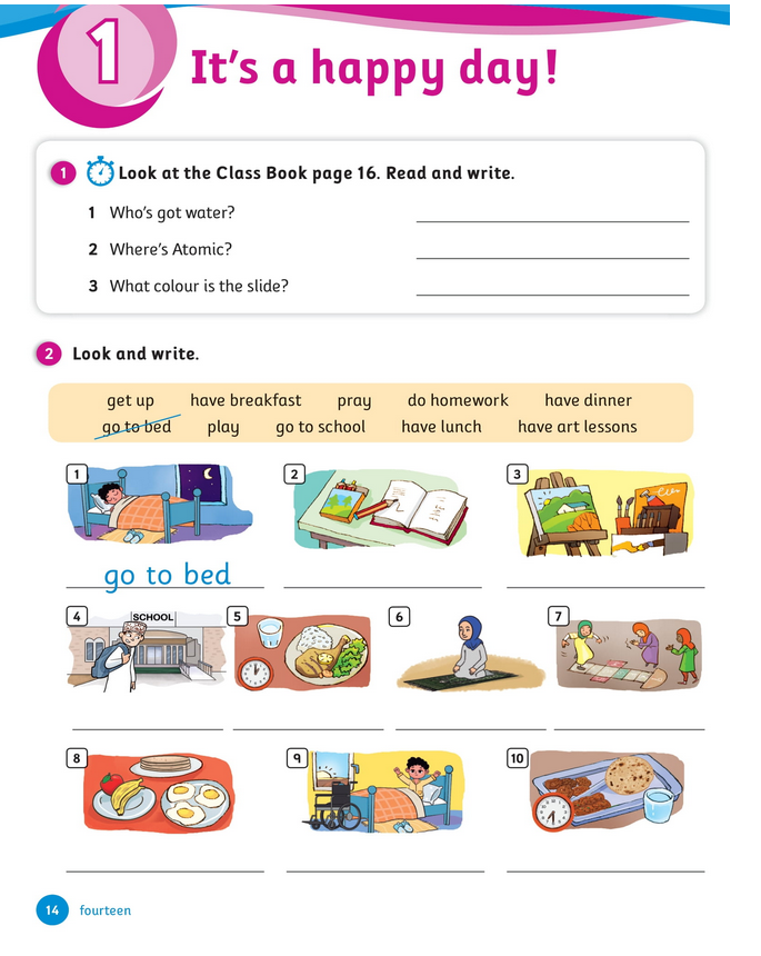 حل أسئلة Activity Book – Unit 1 : It’s a happy day
