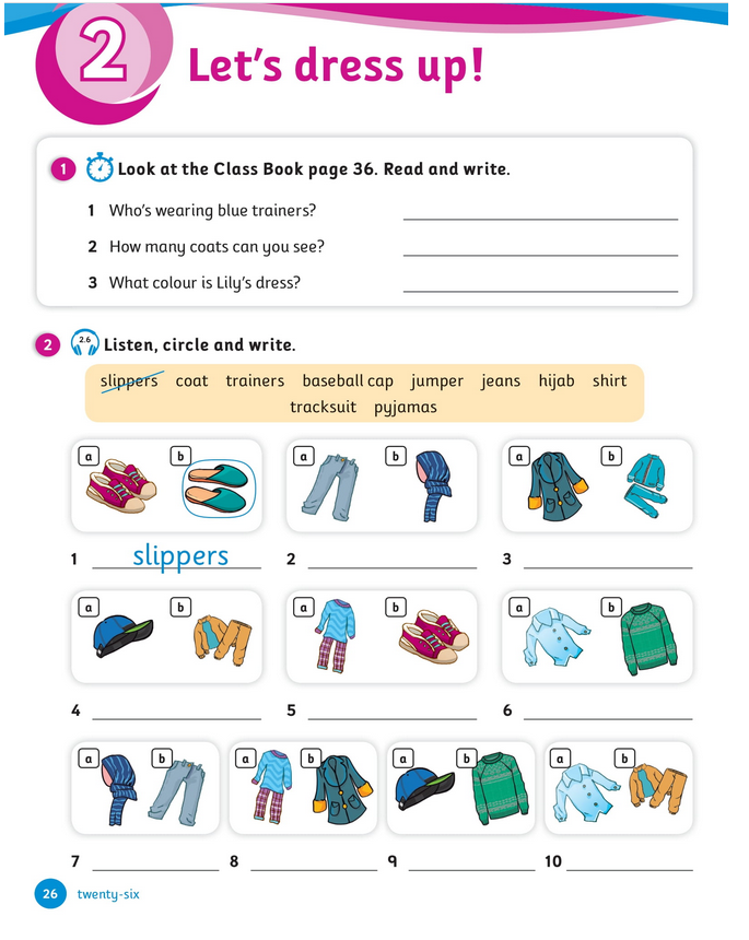 حل أسئلة Activity Book – Unit 2 : Let’s dress up