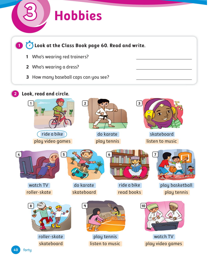 حل أسئلة Activity Book – Unit 3 : Hobbies