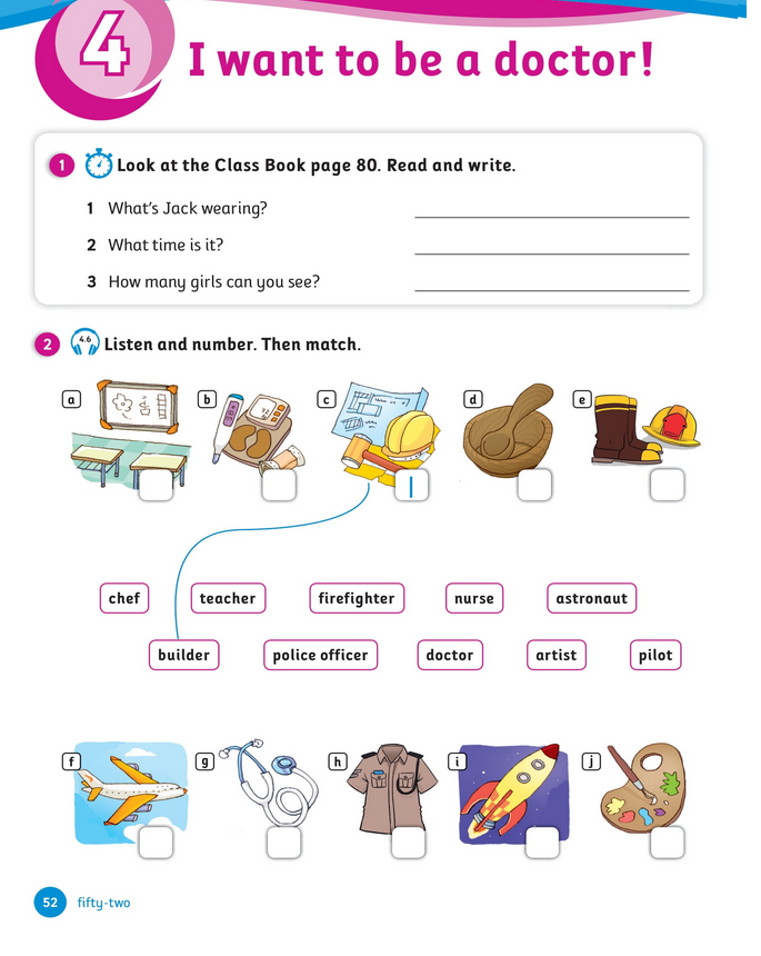 حل أسئلة Activity Book – Unit 4 : I want to be a doctor