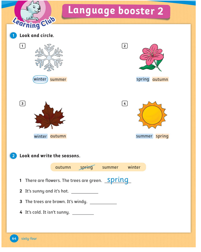 حل أسئلة Activity Book – Language booster 2