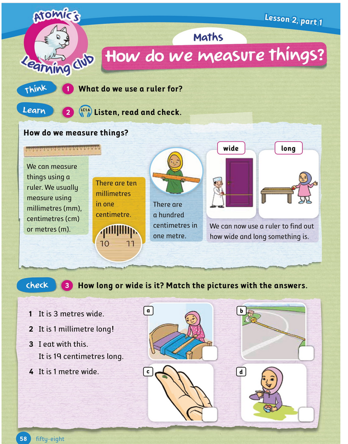 حل أسئلة Class Book – How do we measure things