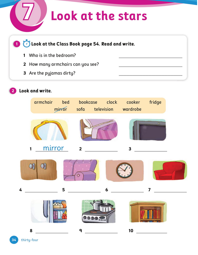 حل أسئلة Activity Book – Unit 7 : Look at the stars