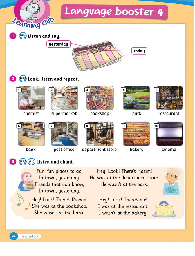 حل أسئلة Class Book – Language booster 4 : Social Studies