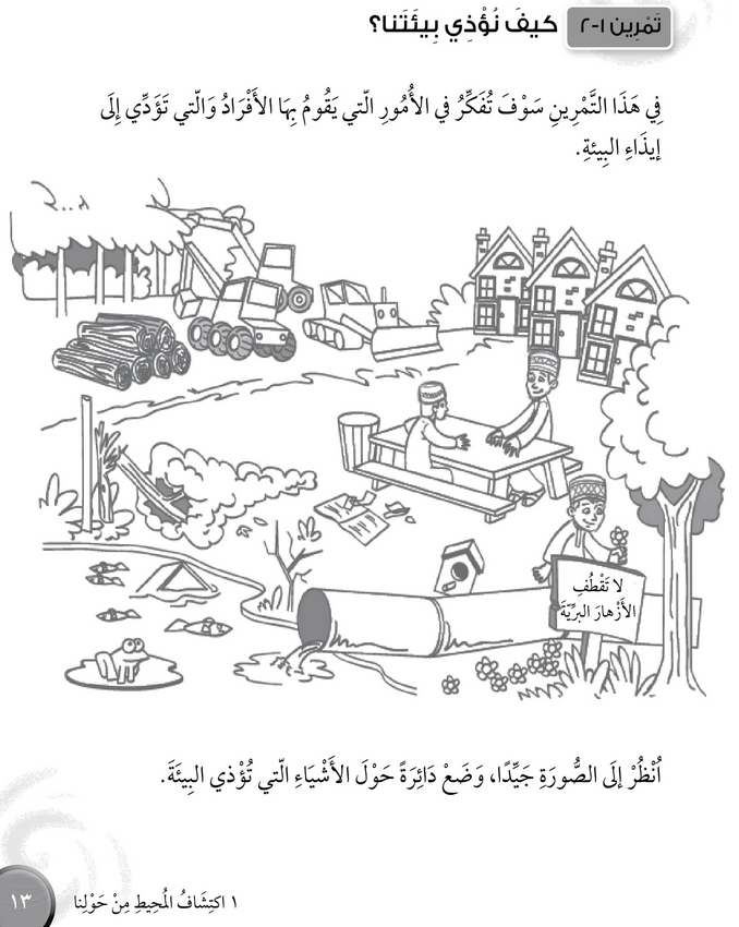 حل تمرين 1-2 كيف نؤذي بيئتنا؟ – علوم صف ثاني فصل أول كتاب النشاط – 2026