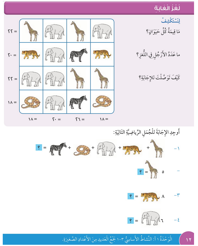 حل درس لغز الغابة – رياضيات صف ثالث فصل أول – كتاب الطالب