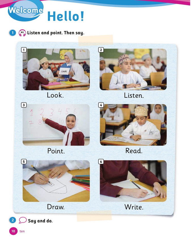حل أسئلة Class Book – Welcome Hello