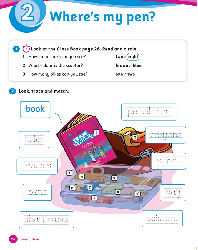 حل أسئلة Activity Book – Unit 2 : Where’s my pen