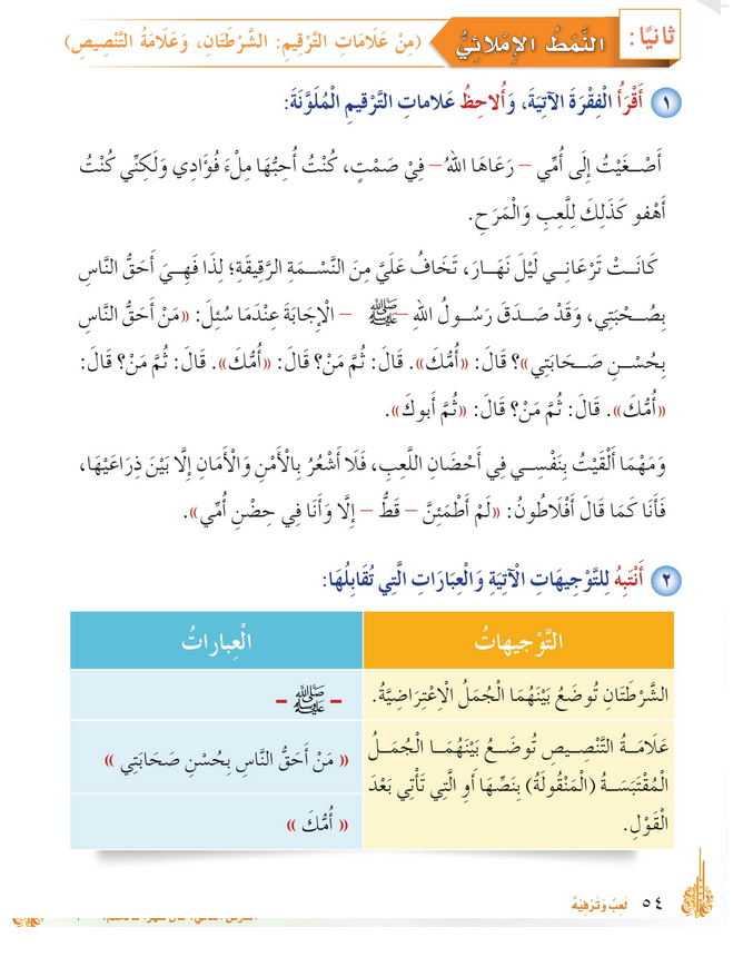 علامات الترقيم : الشرطتان وعلامة التنصيص – أحب لغتي رابع فصل ثاني – 2026