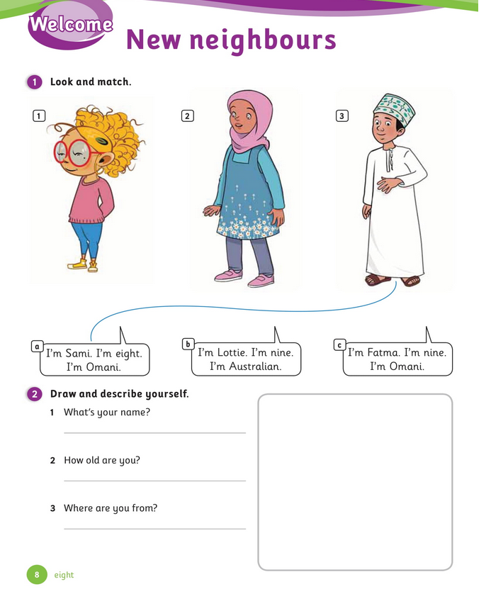 حل أسئلة Activity Book – Welcome – New neighbours