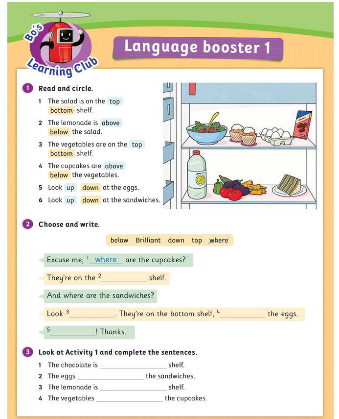 حل أسئلة Activity Book – Language booster 1