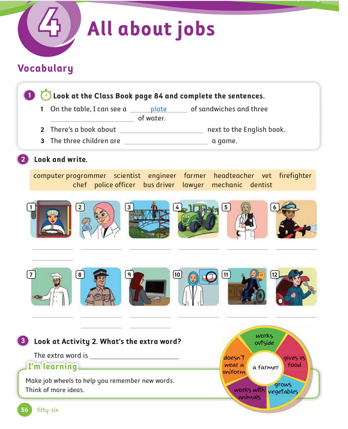 حل أسئلة Activity Book – Unit 4 : All about jobs