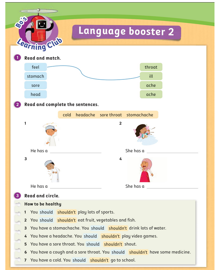 حل أسئلة Activity Book – Language booster 2