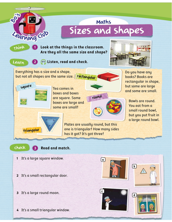Bo,s Learning Club : Maths : Sizes and shapes