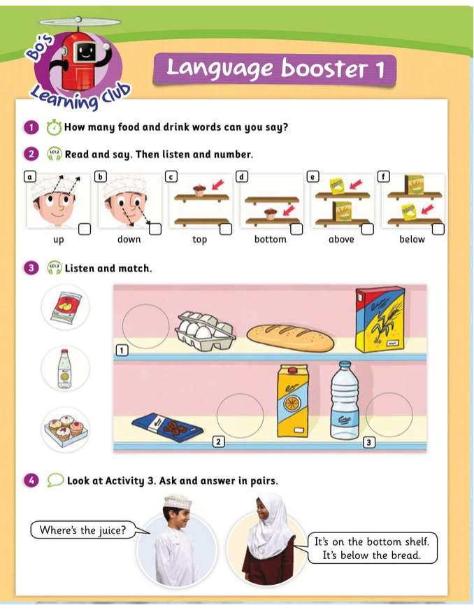 حل أسئلة Class Book – Language booster 1