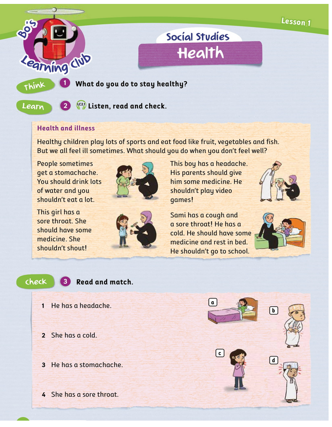 Class Book – Bo,s Learning Club : Social Studies : Health