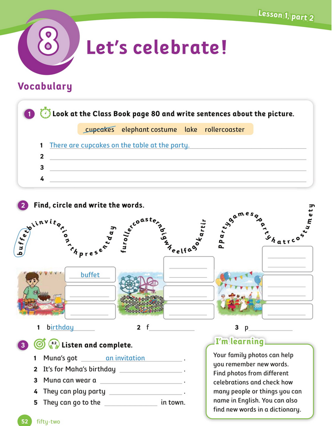 حل أسئلة Activity Book – Unit 8 : Let’s celebrate