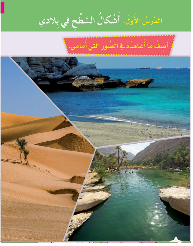 حل الدرس (1) أشكال السطح في بلادي – دراسات اجتماعية صف ثالث فصل ثاني – 2026