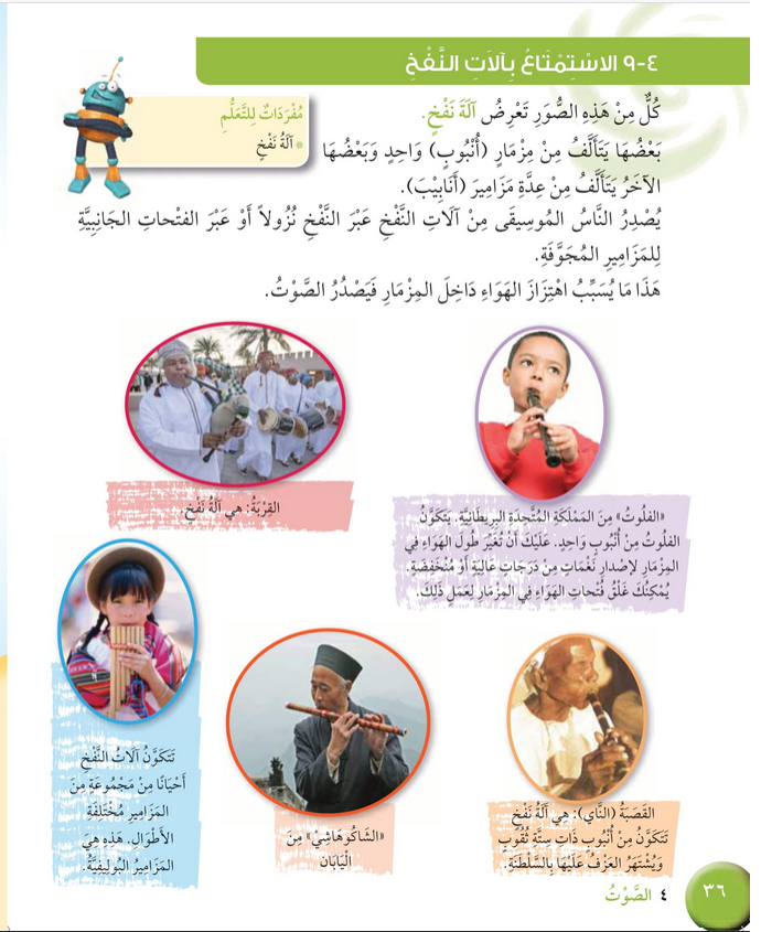 حل درس الاستمتاع بآلات النفخ – علوم صف رابع فصل ثاني – كتاب الطالب – 2026