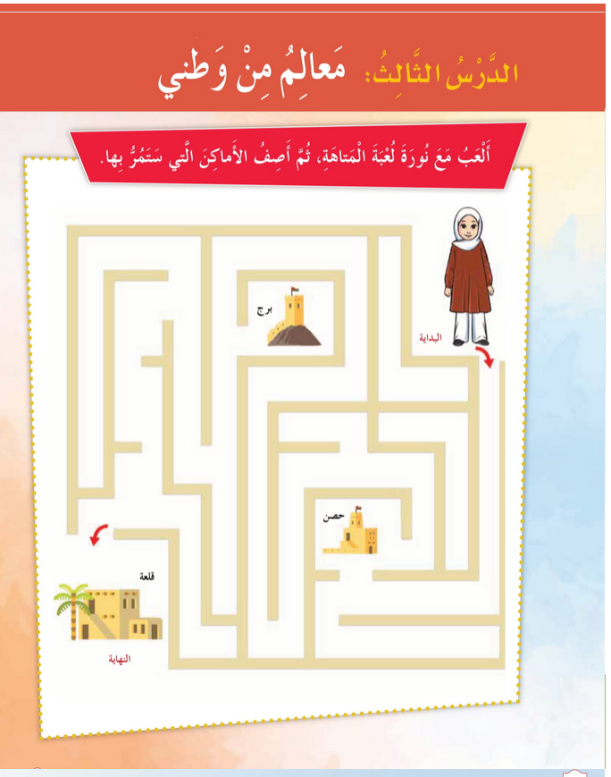 حل الدرس (3) معالم من وطني – دراسات اجتماعية صف رابع فصل أول – 2026
