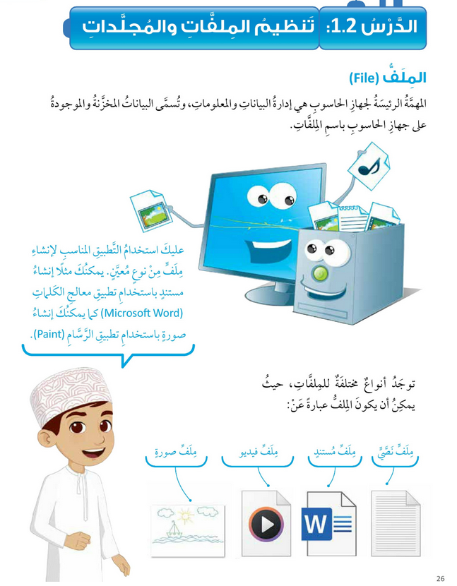 حل أنشطة الدرس (2) تنظيم الملفات والمجلدات – عالمي الرقمي صف ثالث فصل أول