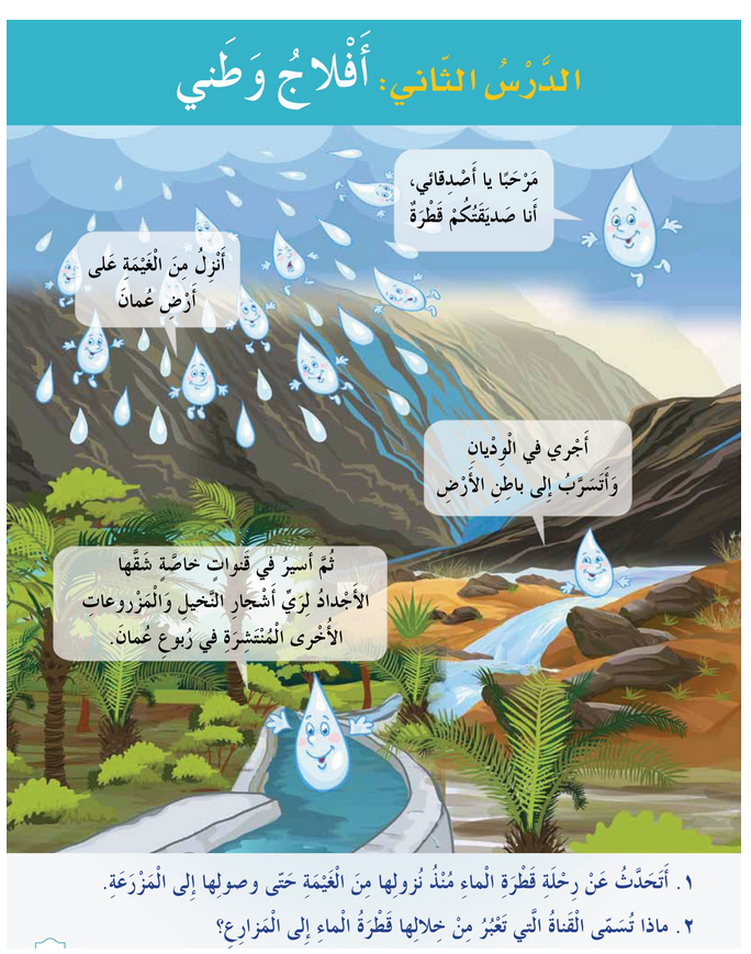 حل الدرس (2) أفلاج بــــلادي – دراسات اجتماعية صف رابع فصل ثاني – 2026