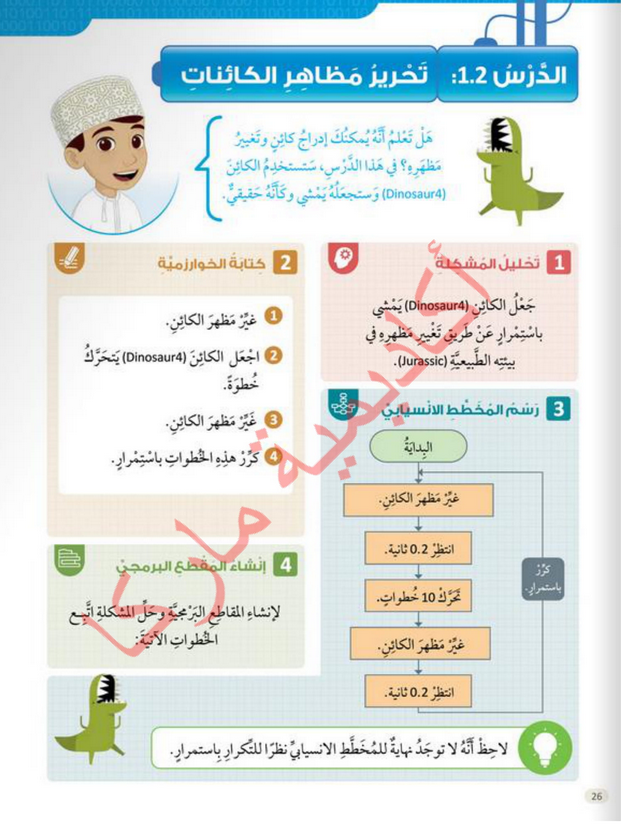 حل الدرس (2) تحرير مظاهر الكائنات – عالمي الرقمي صف رابع فصل ثاني – 2026