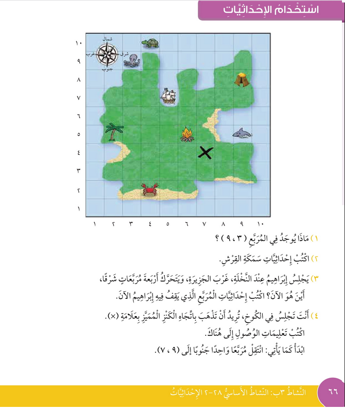 حل درس استخدام الإحداثيات – رياضيات صف ثالث فصل ثاني – كتاب الطالب