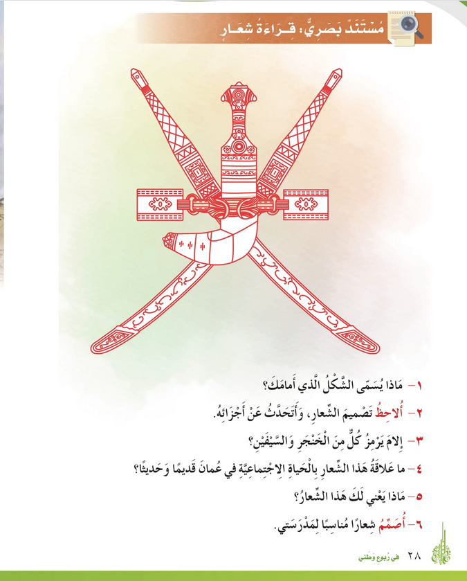 حل درس مستند بصري : قراءة شعار – أحب لغتي صف رابع فصل أول – 2026