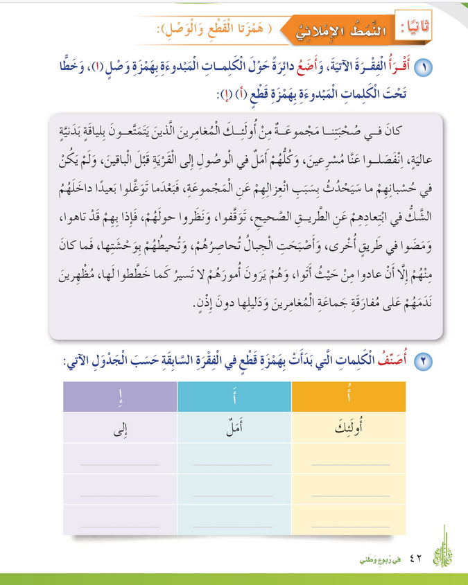 حل درس همزتا الوصل والقطع – أحب لغتي صف رابع فصل أول – 2026