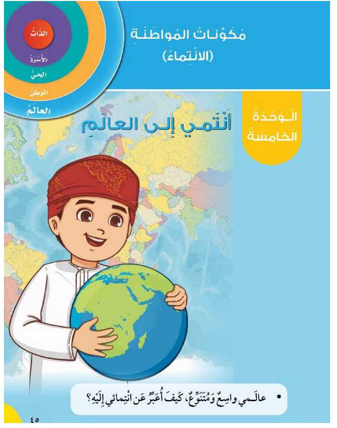 حل أسئلة مقدمة الوحدة الخامسة أنتمي إلى العالم – الهوية والمواطنة صف ثاني فصل ثاني