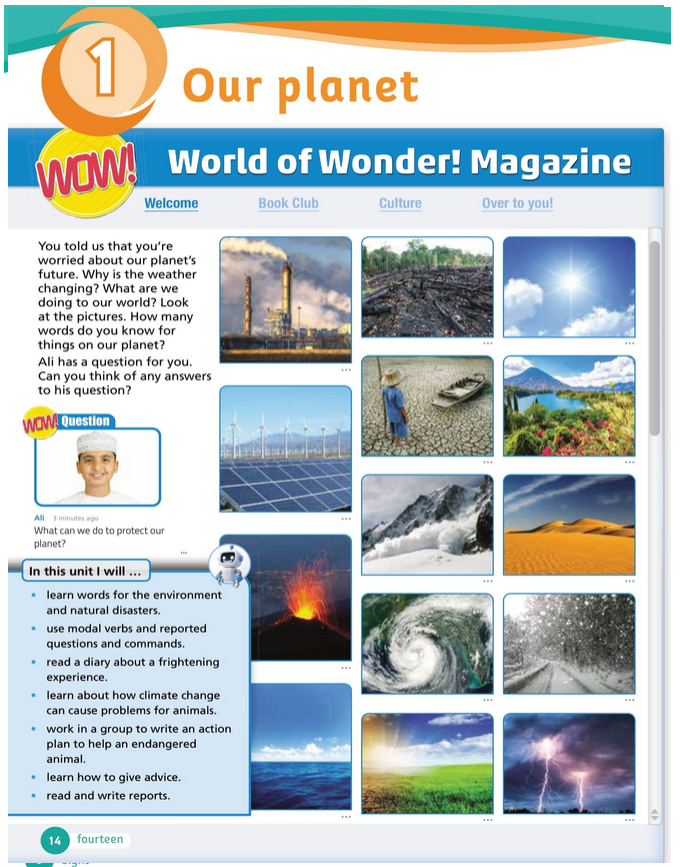حل أسئلة Class Book – Unit 1 : Our planet