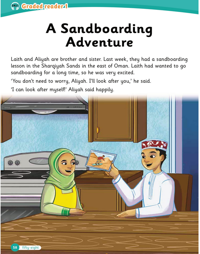 حل أسئلة Class Book – Unit 2 – graded reader 1 A Sandboarding Adventure