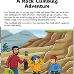 حل Class Book – Unit 2 – graded reader 2 A Rock Climbing Adventure