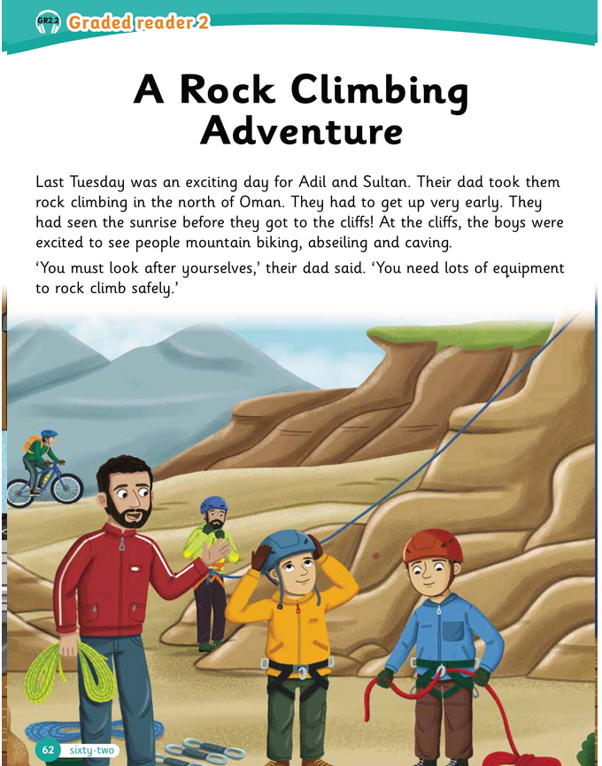 حل Class Book – Unit 2 – graded reader 2 A Rock Climbing Adventure