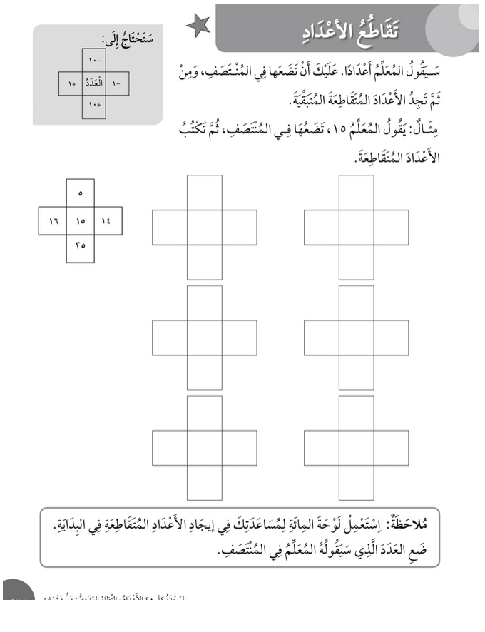 حل أسئلة درس تقاطع الأعداد – رياضيات أول فصل ثاني (كتاب النشاط) – 2026