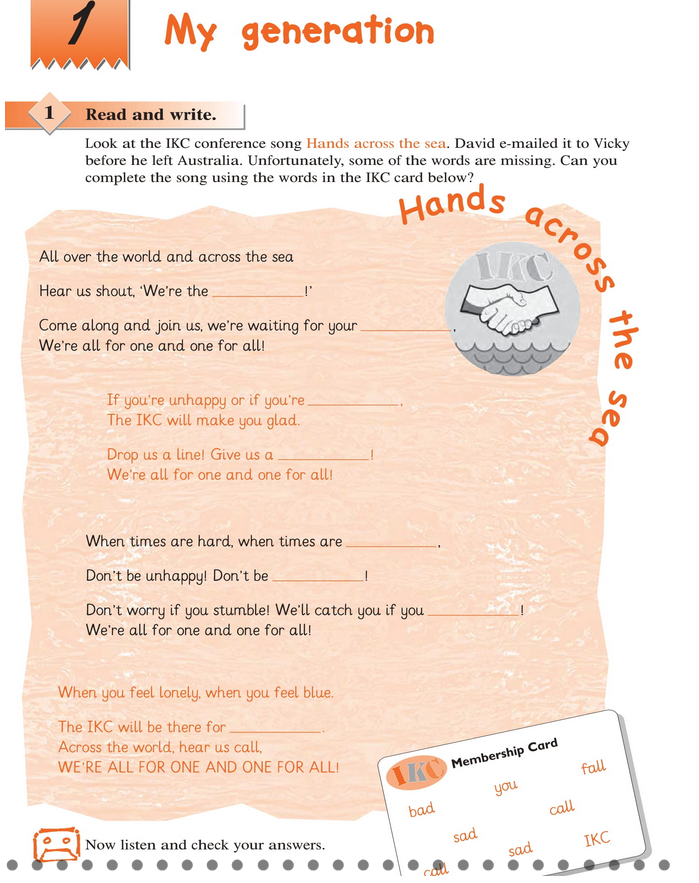 حل أسئلة Skills Book – Unit 1 : My generation