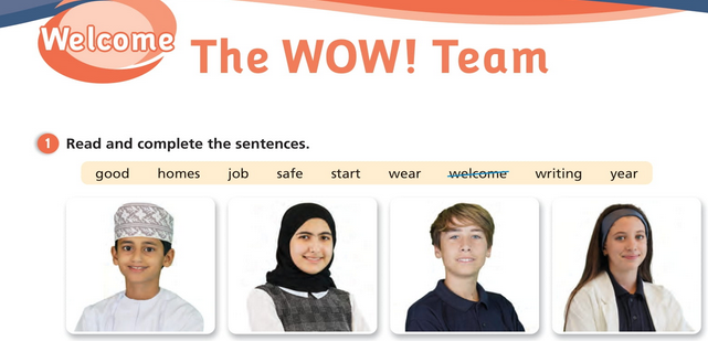 حل أسئلة Activity Book – Welcome : The WOW Team