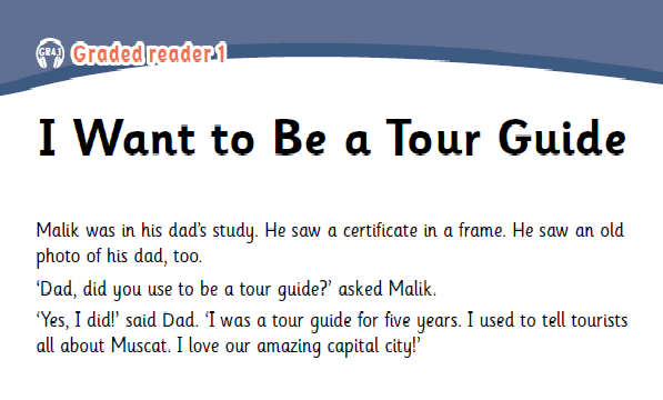 حل Class Book – Unit 4 – graded reader 1- I Want to Be a Tour Guide