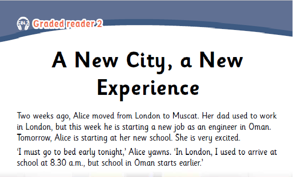 C Book – Unit 4 – graded reader 2  A New City ,a New Experience