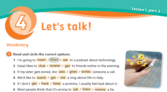 حل أسئلة Activity Book – Unit 4 – let’s talk